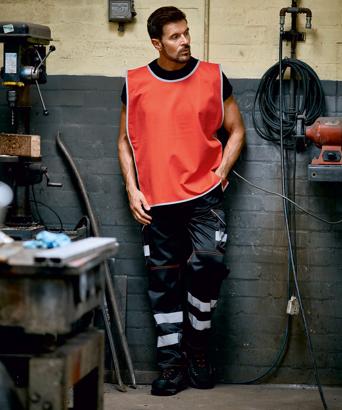 Hi-vis reflective border tabard (HVJ259) | red