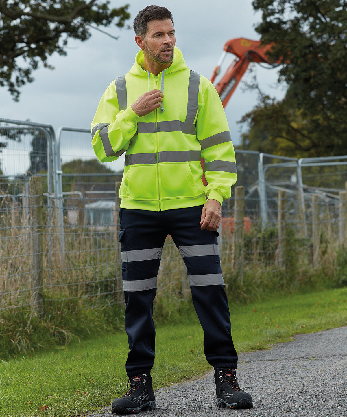 Hi-vis zip hoodie (HVK07) | black