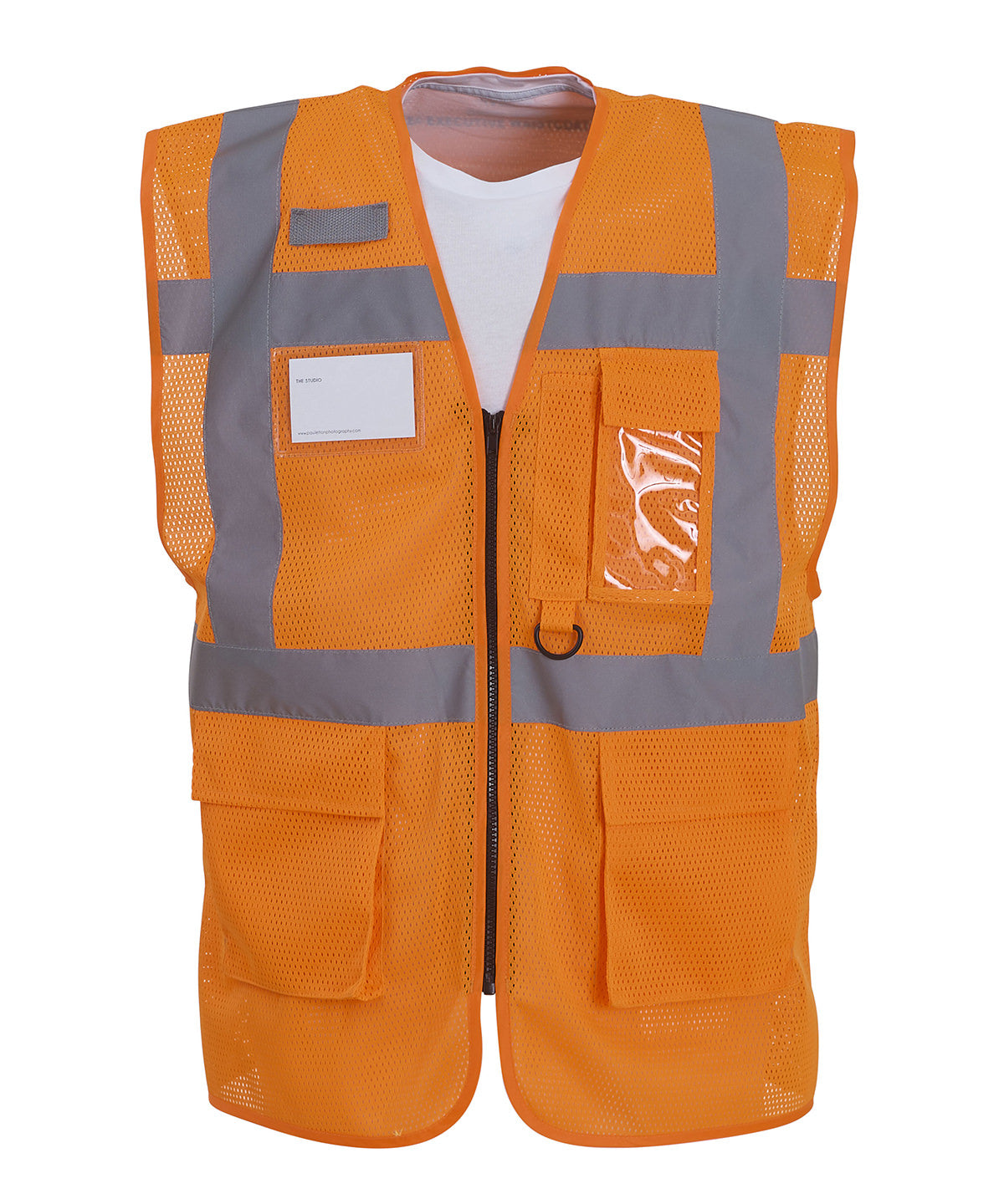 Hi-vis top cool open-mesh executive waistcoat (HVW820) | yellow/navy