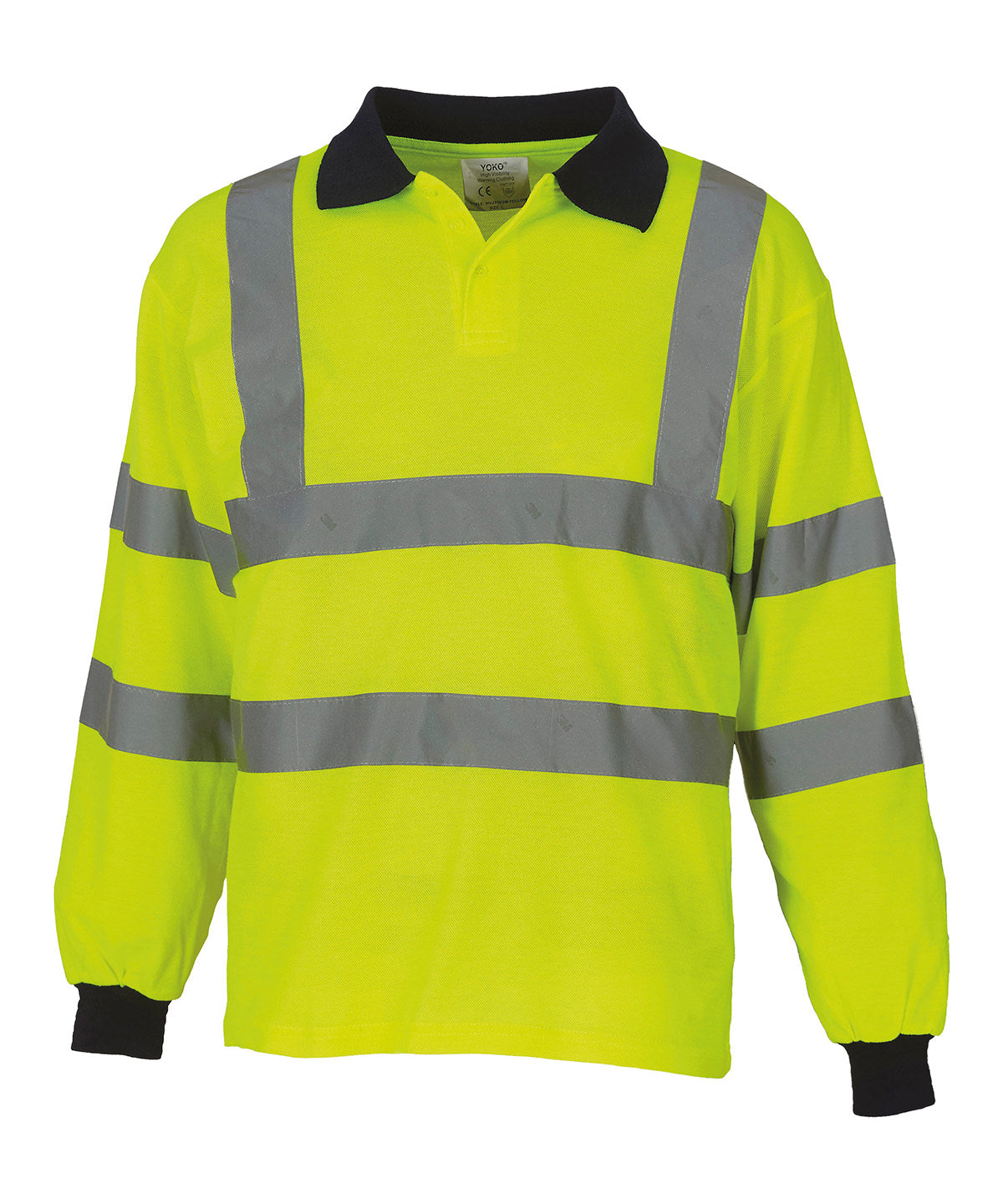 Hi-vis long sleeve polo (HVJ310) | yellow