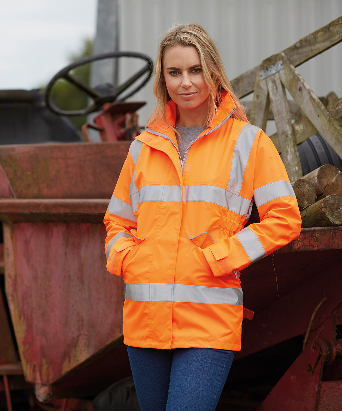 Womens hi-vis executive jacket (HVP189) | Orange