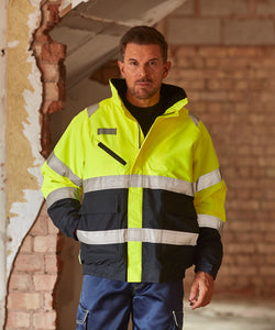 Hi-vis fontaine flight jacket (HVP209) | yellow/navy