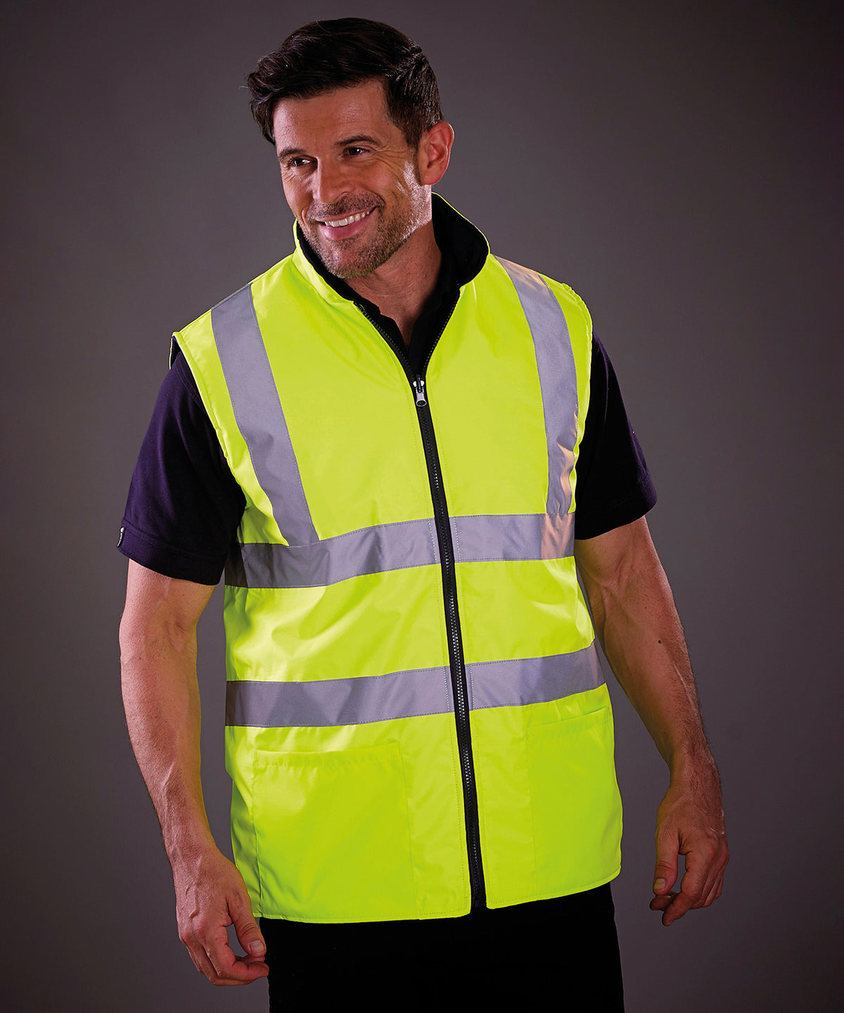 Hi-vis reversible fleece bodywarmer (HV008F) | orange