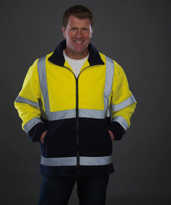 Hi-vis heavyweight fleece jacket (HVK08) | yellow/navy