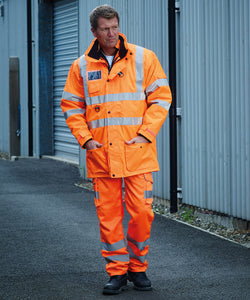 Hi-vis polycotton cargo trousers with kneepad pockets (HV018T/3M) | black