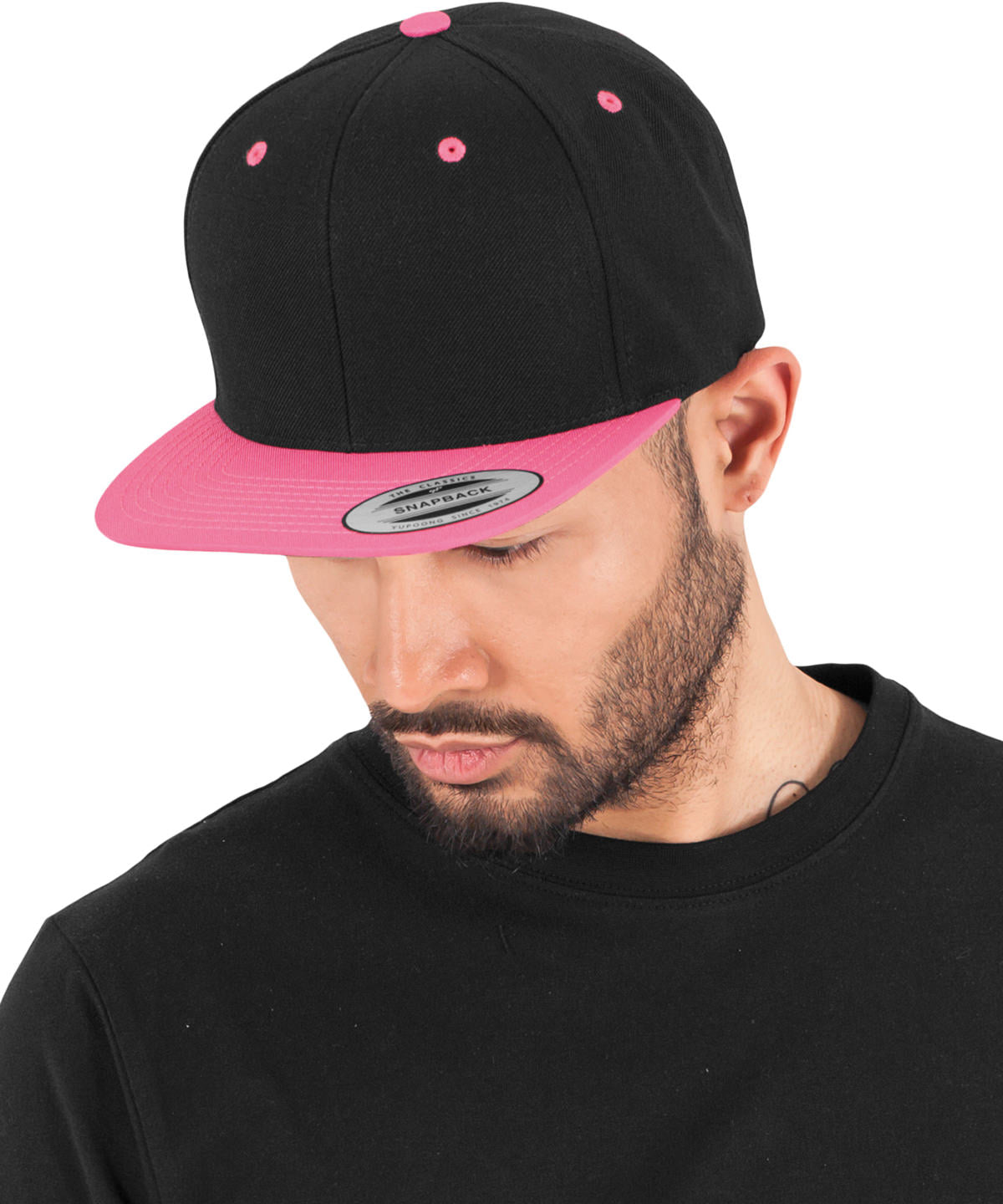 The classic snapback 2-tone  (6089MT) | black/neon pink