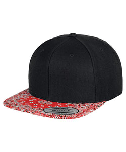 Fashion print snapback (6089DESIGNER) | black/floral red