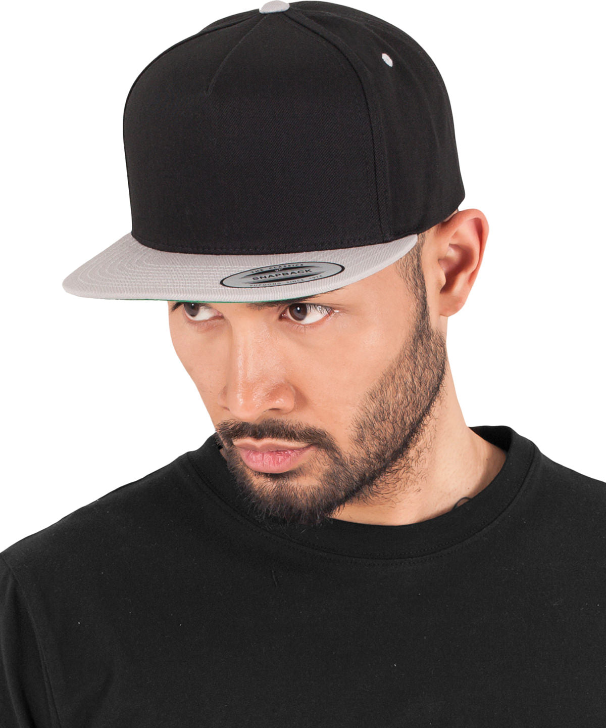 Classic 5-panel snapback (6007T) | black/silver