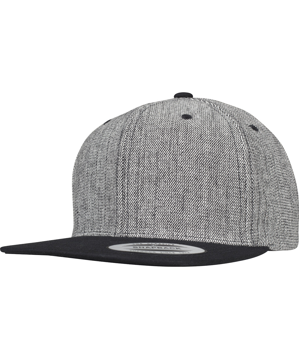 Melange solid snapback (6089MS) | black melange/black