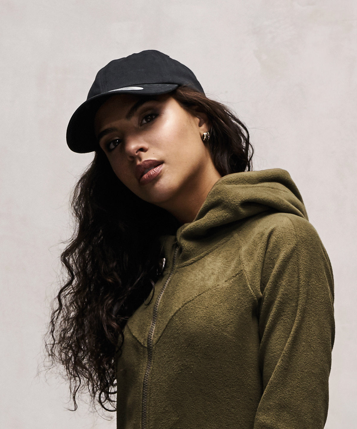 Peached cotton twill dad cap (6245PT) | black