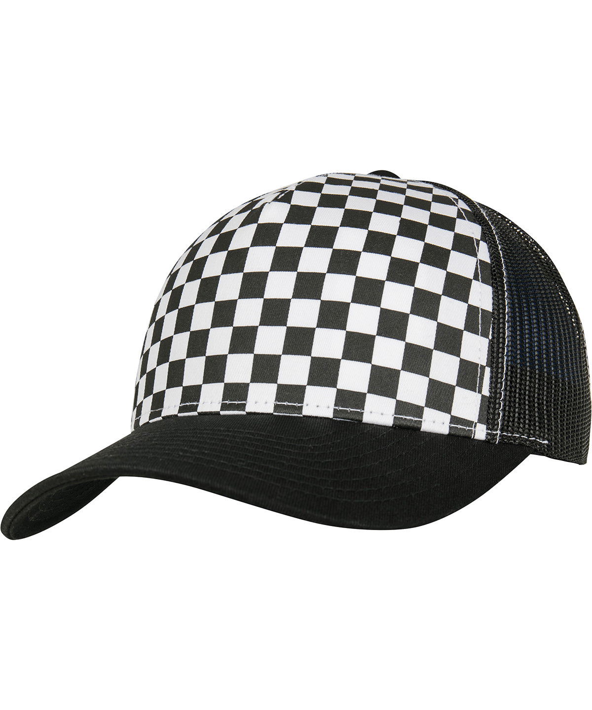 Checkerboard retro trucker (6506CB) | black/white