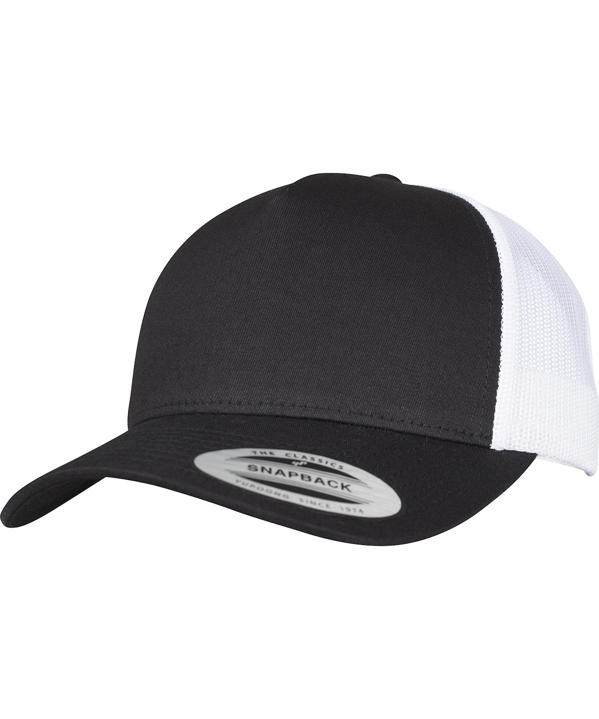 5-panel retro trucker 2-tone cap (6506T) | black/white