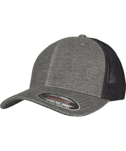Retro trucker melange cap (6511M) | khaki/black mesh