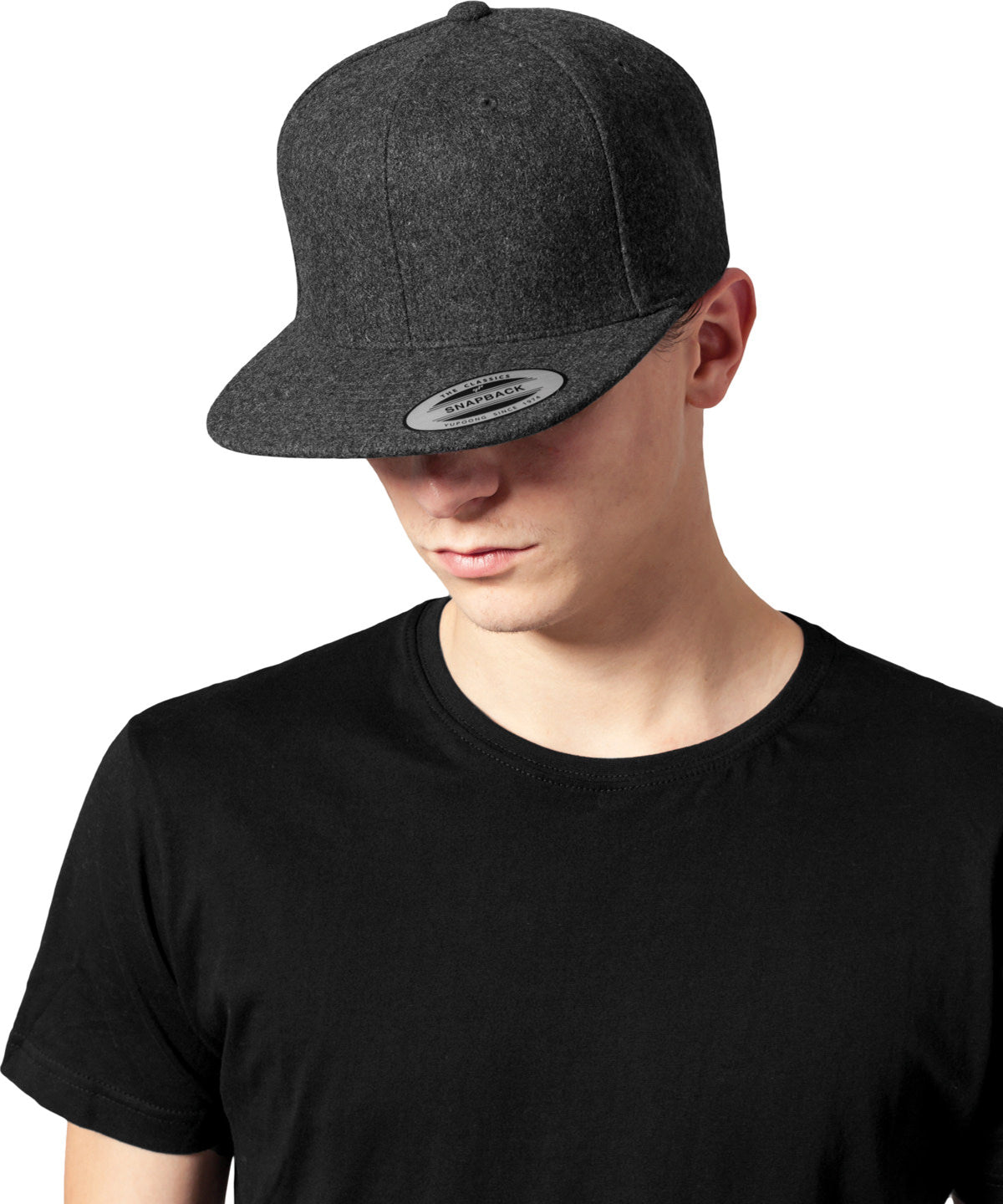 Melton wool snapback (6689M) | dark grey
