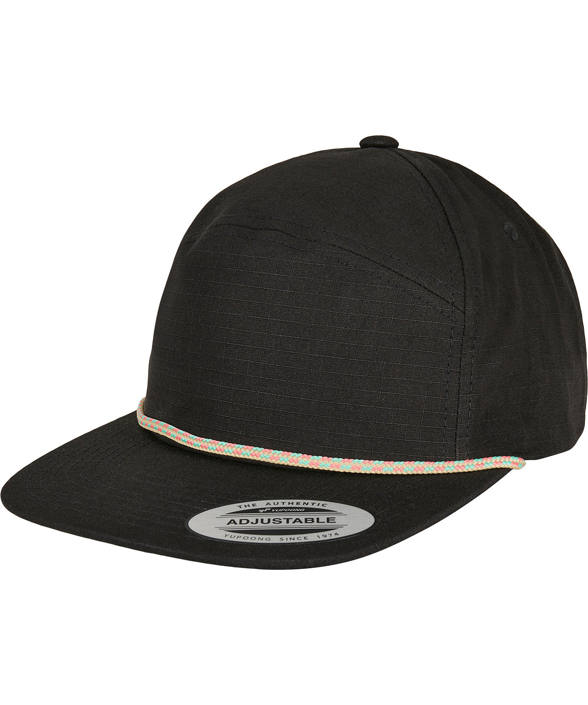 Colour braid jockey cap (7005CB) | Black