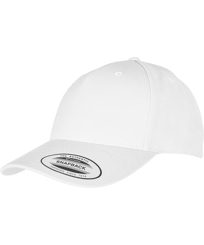 YP classics 5-panel premium curved visor snapback cap (5789M) | white