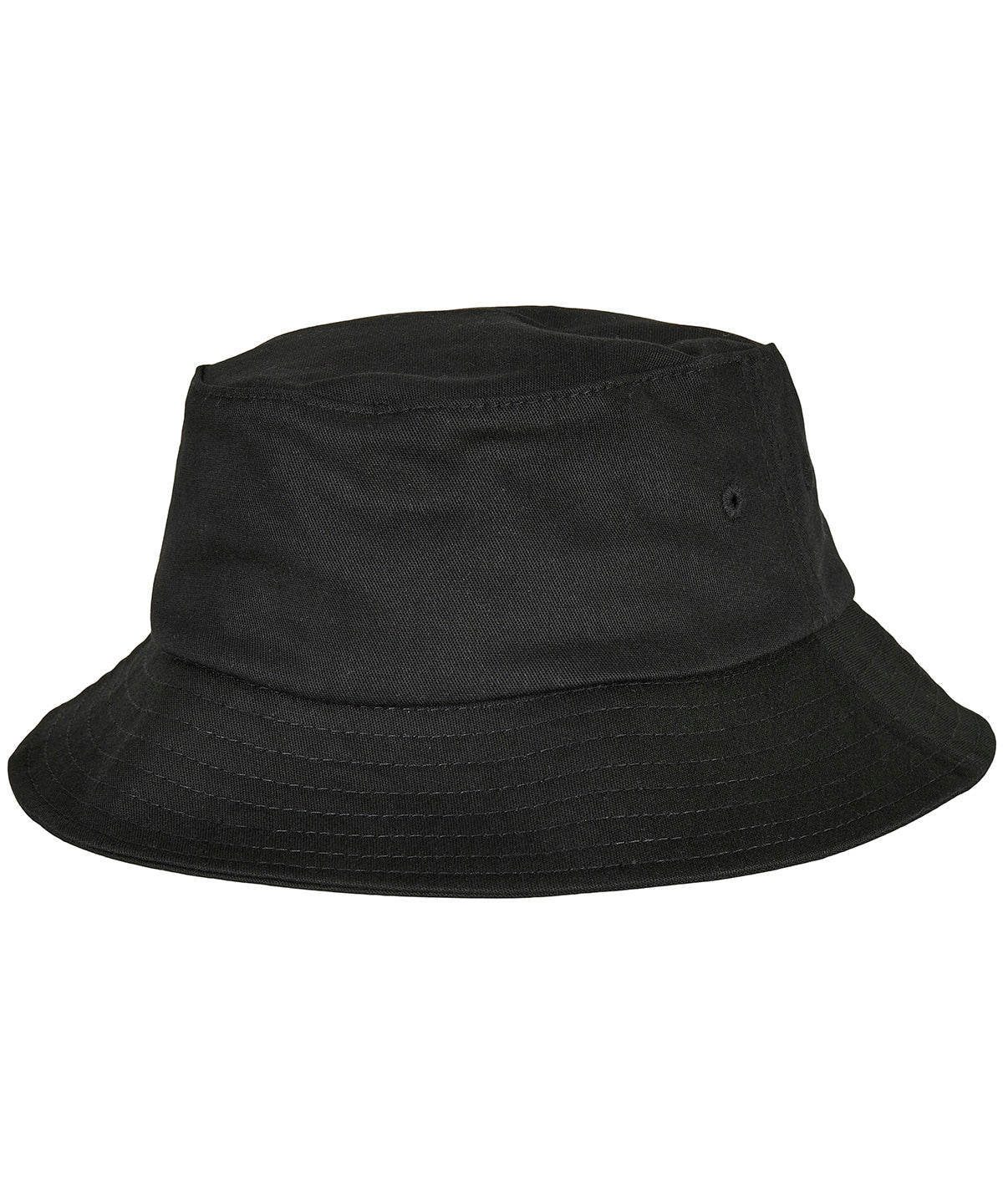 Kids Flexfit cotton twill bucket hat | Black