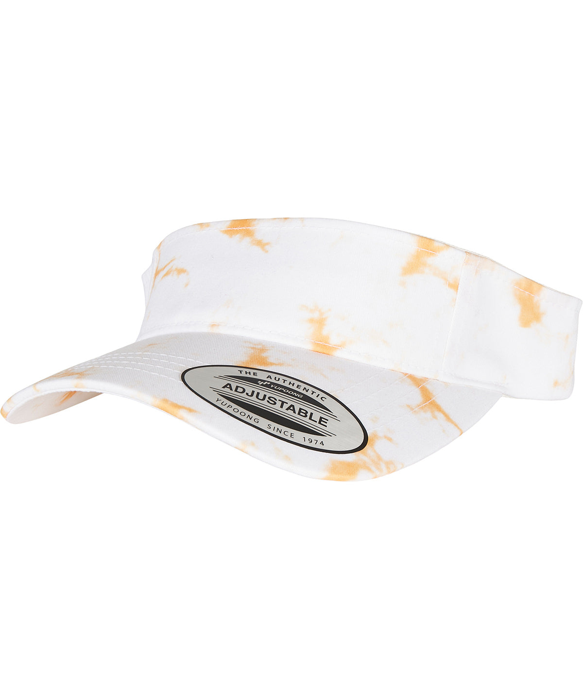 Batik dye curved visor cap | orange/white