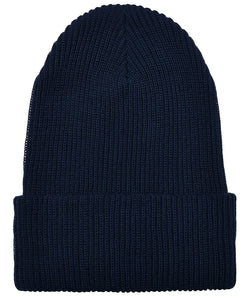 Recycled yarn ribbed knit beanie (1504RY) | black