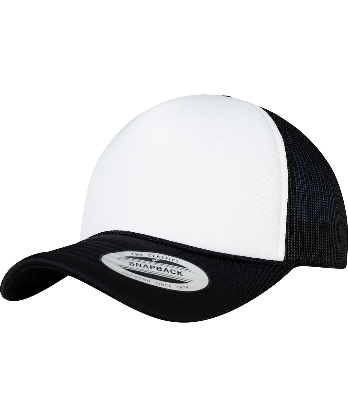 Foam trucker cap curved visor (6005FC) | Black/White/Black