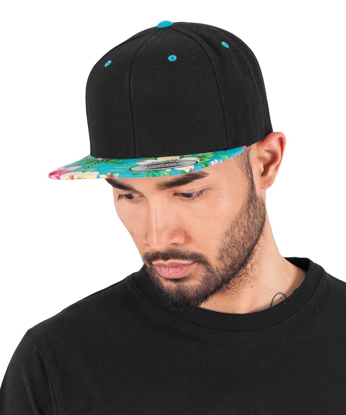 Hawaiian snapback (6089HW) | black/aqua