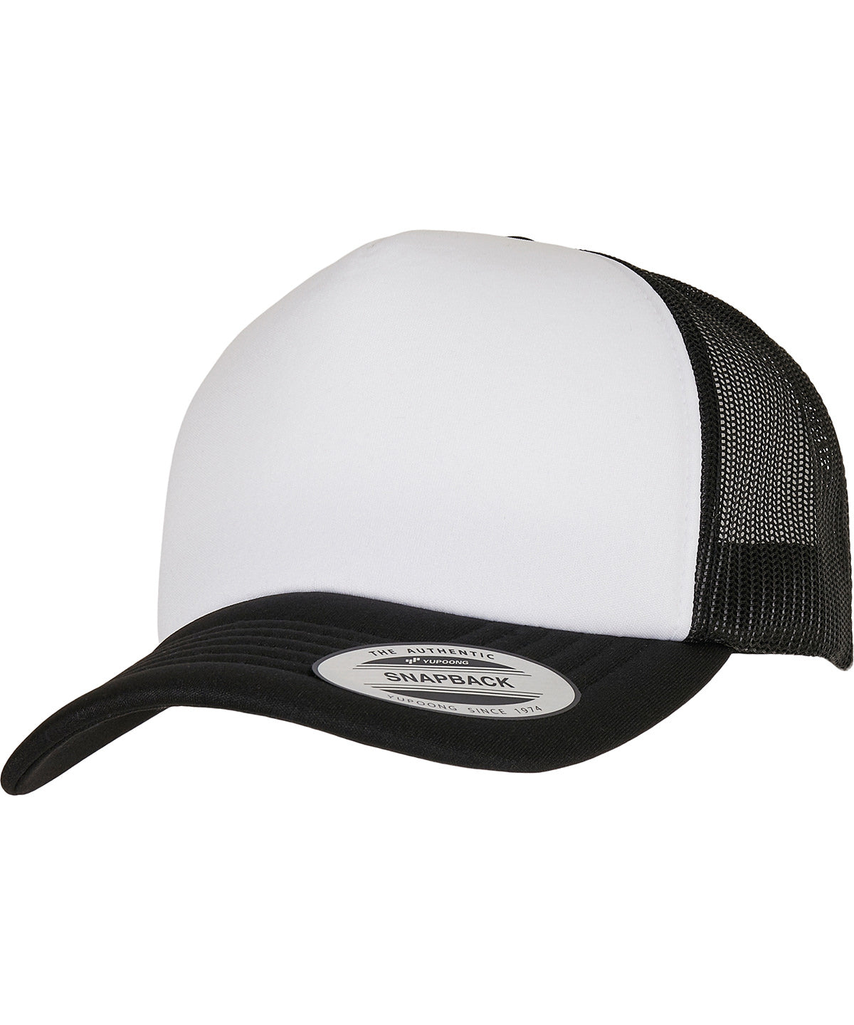 YP Classics® curved foam trucker cap  white front (6320W) | black/white/black