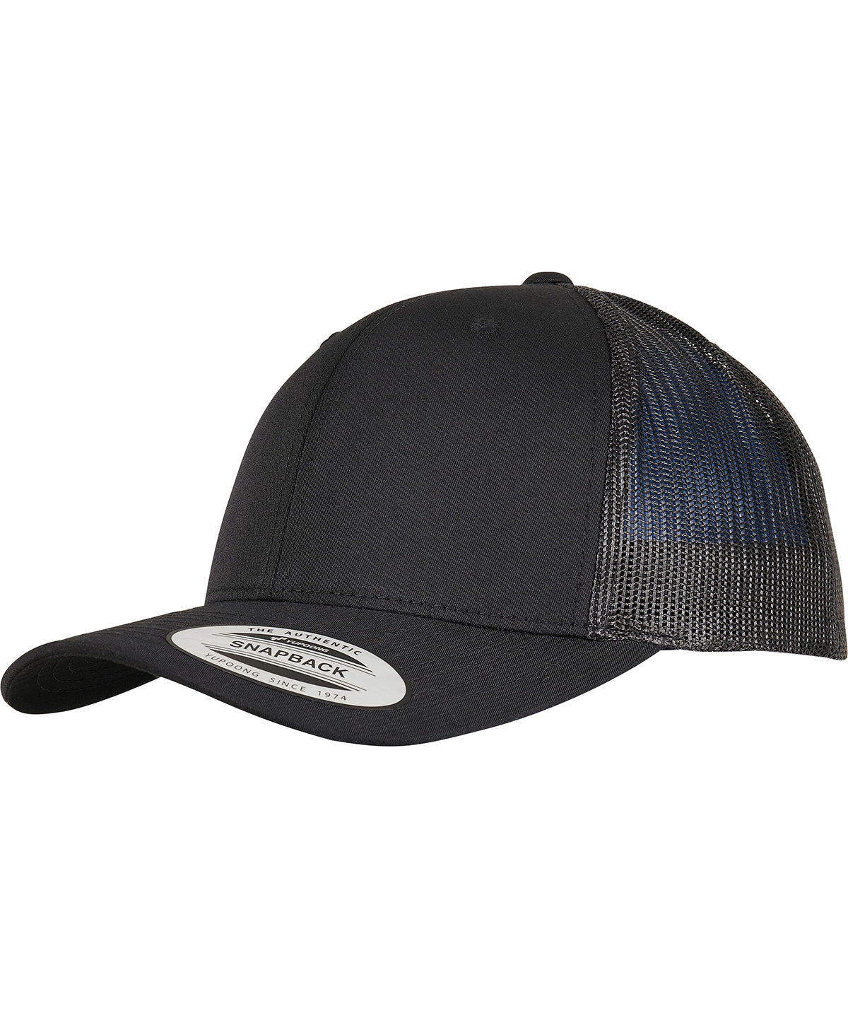 Trucker recycled polyester fabric cap (6606TR) | black