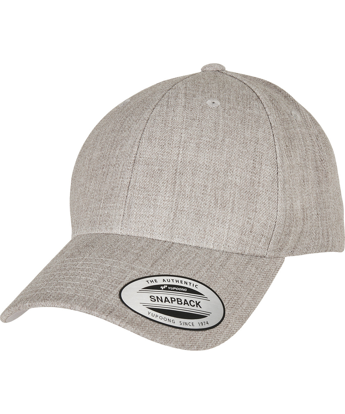 Premium curved visor snapback cap (6789M) | heather grey