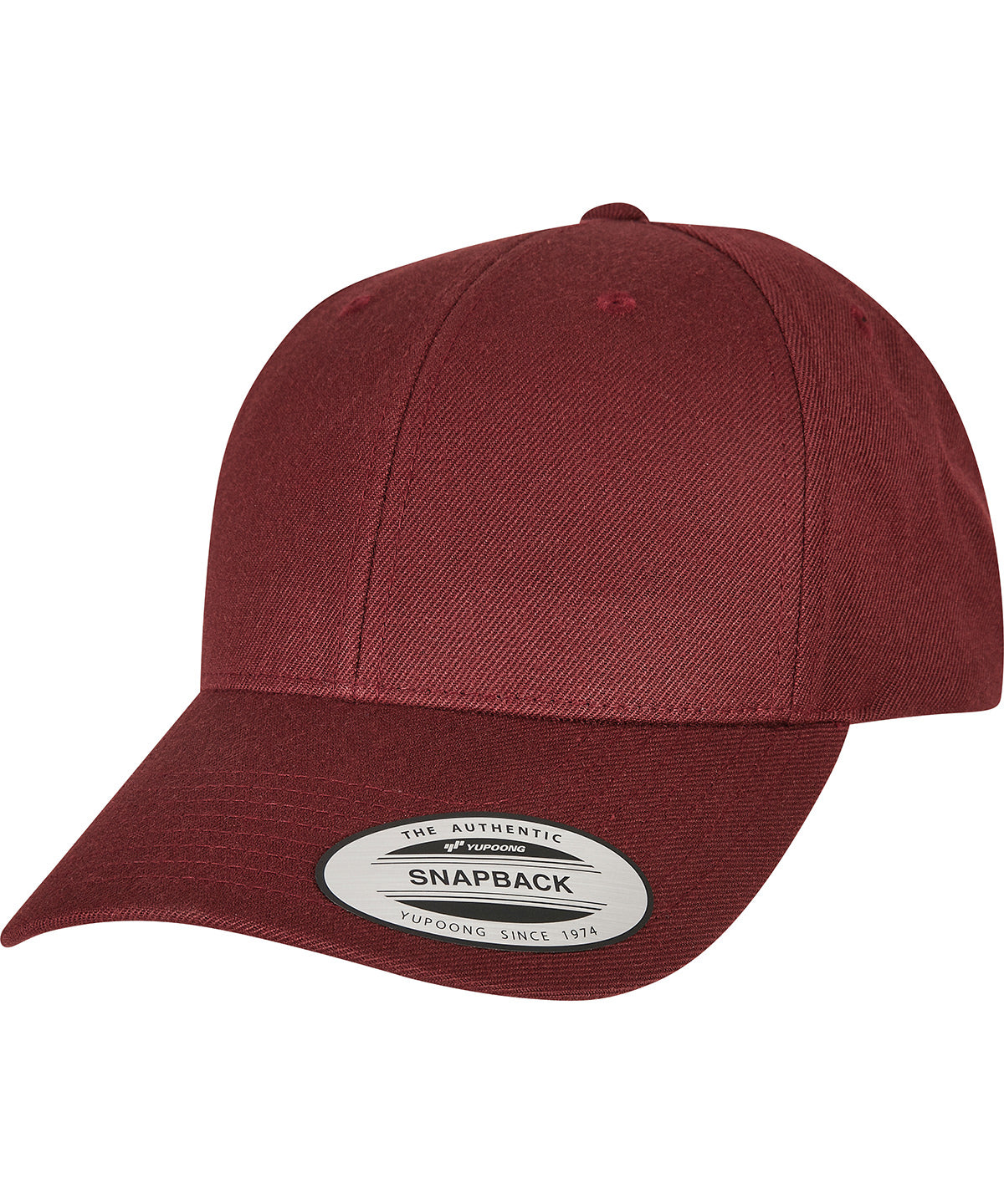 Premium curved visor snapback cap (6789M) | maroon