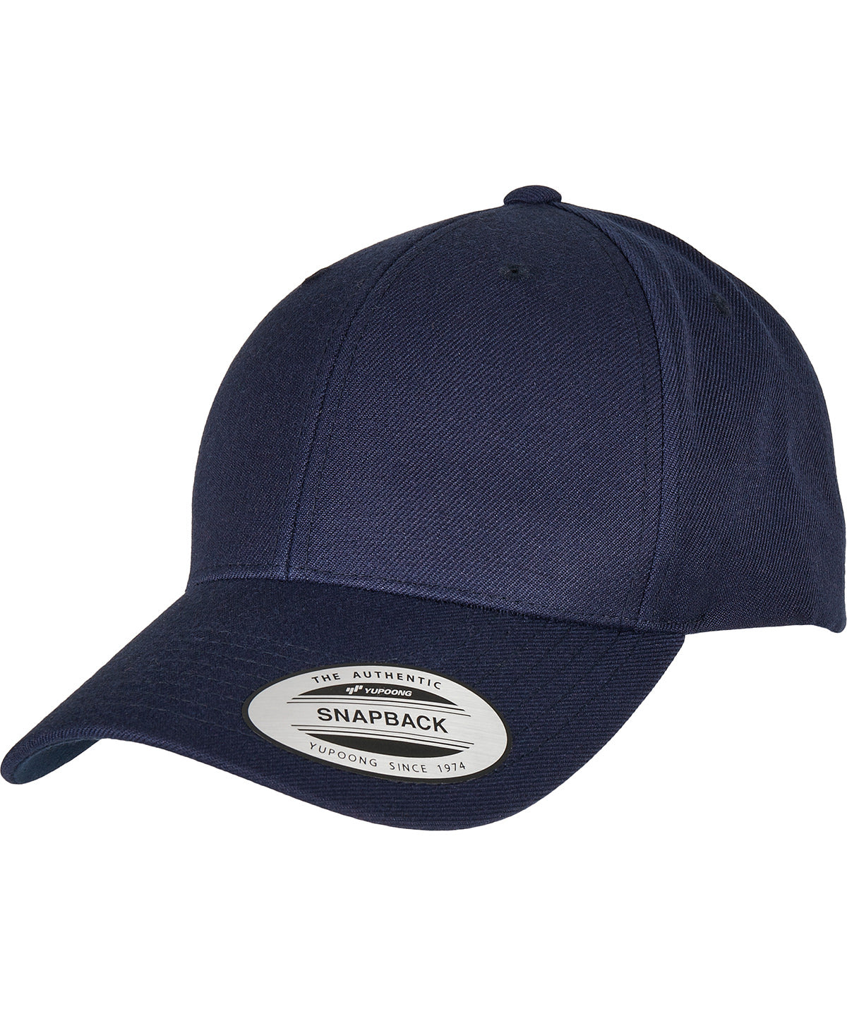 Premium curved visor snapback cap (6789M) | navy