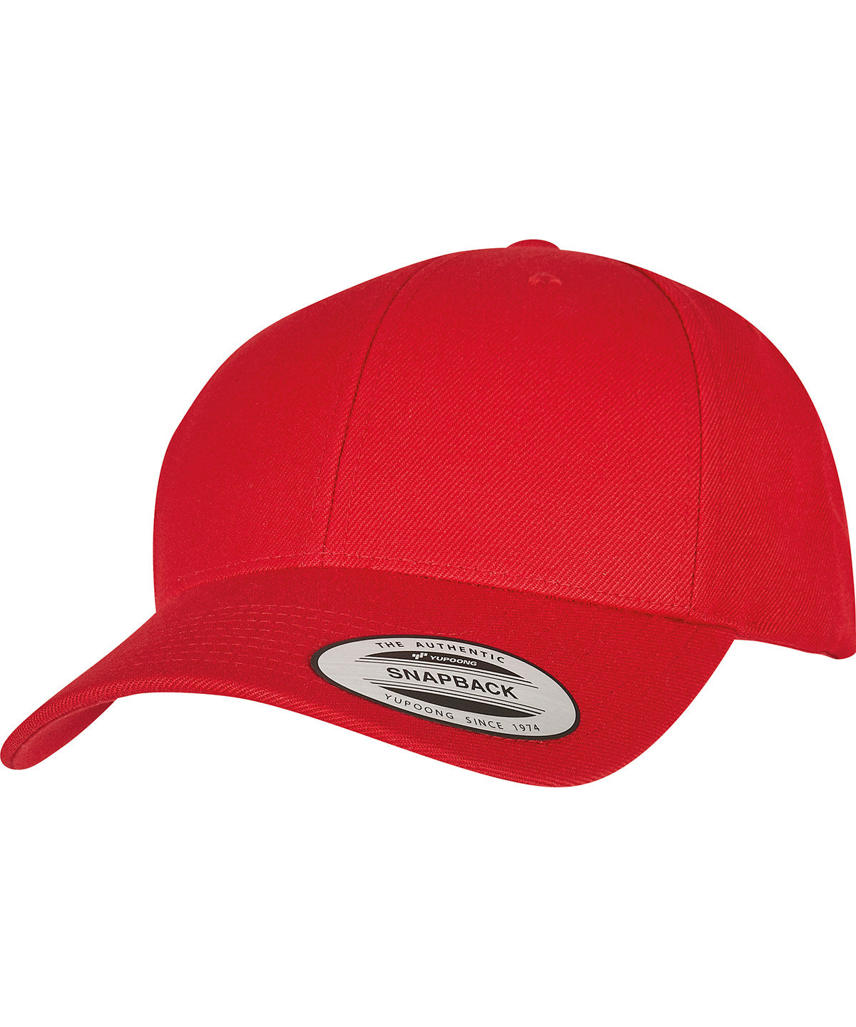 Premium curved visor snapback cap (6789M) | red