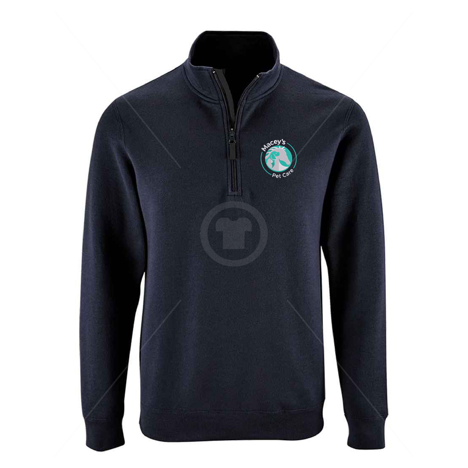 Macey's Pet Care | Contrast Zip Neck Sweatshirt | French Navy