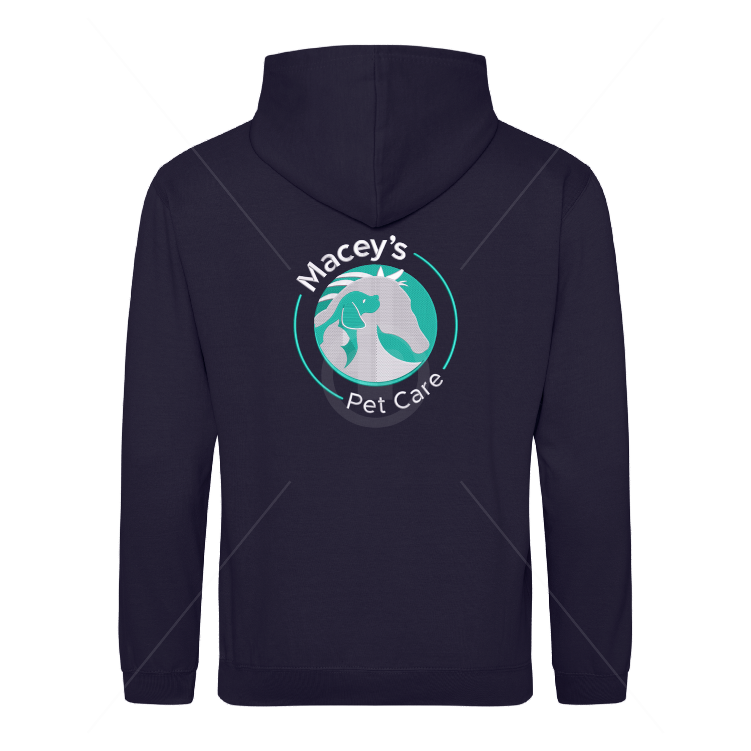 Macey's Pet Care | College hoodie | New French Navy