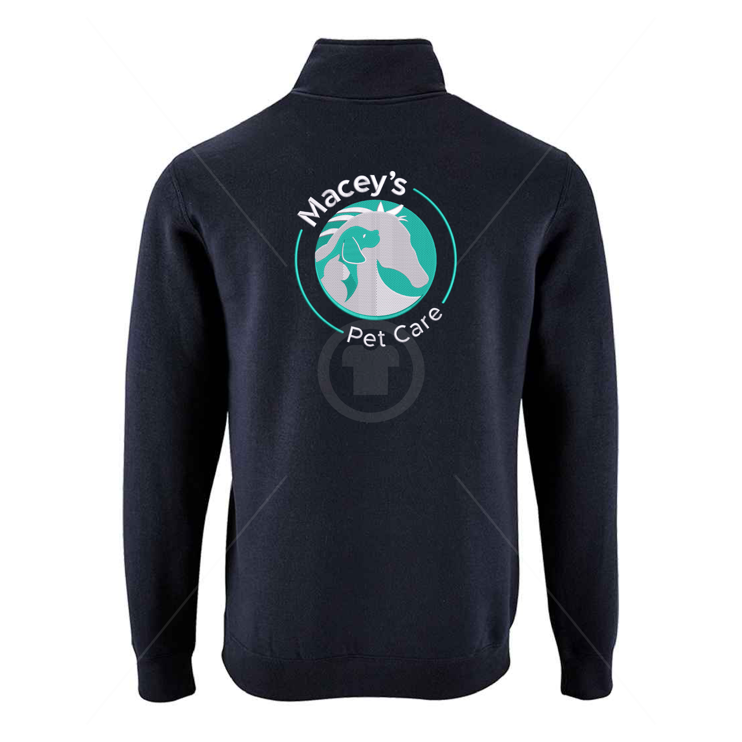 Macey's Pet Care | Contrast Zip Neck Sweatshirt | French Navy