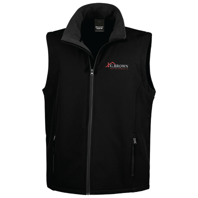 G. Brown Developments | Printable softshell bodywarmer | Black/Black